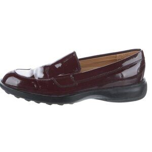 Tod's Patent Leather Loafers-Maroon